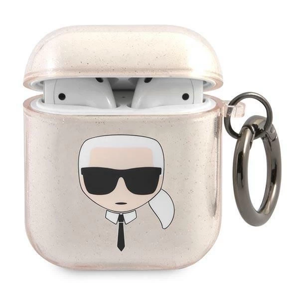Karl Lagerfeld KLA2UKHGD kryt AirPods zlatý/zlatý Glitter Karl`s Head